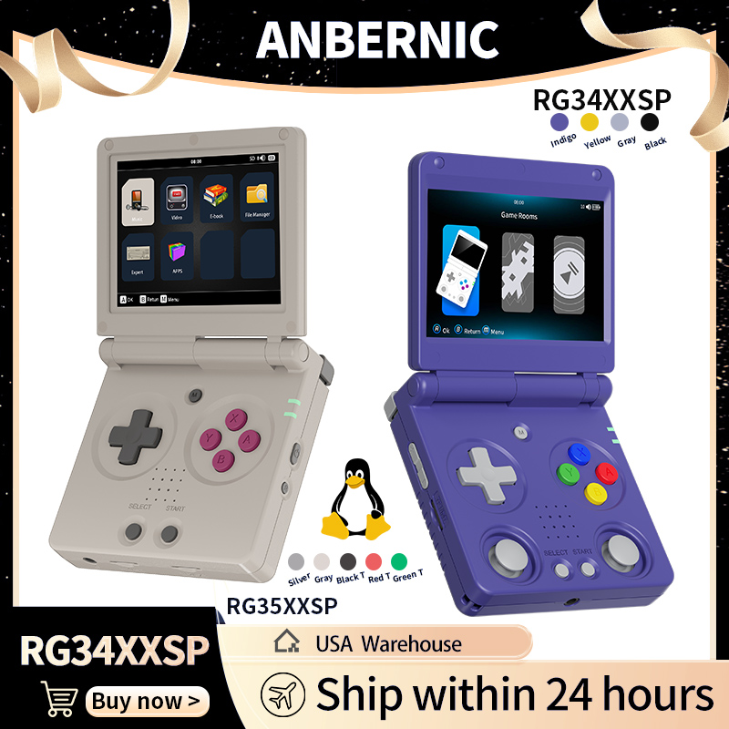 Gaming Console All In One - Anbernic RG34XXSP RG35XXSP Flip Handheld-Spielekonsole IPS-Bildschirm