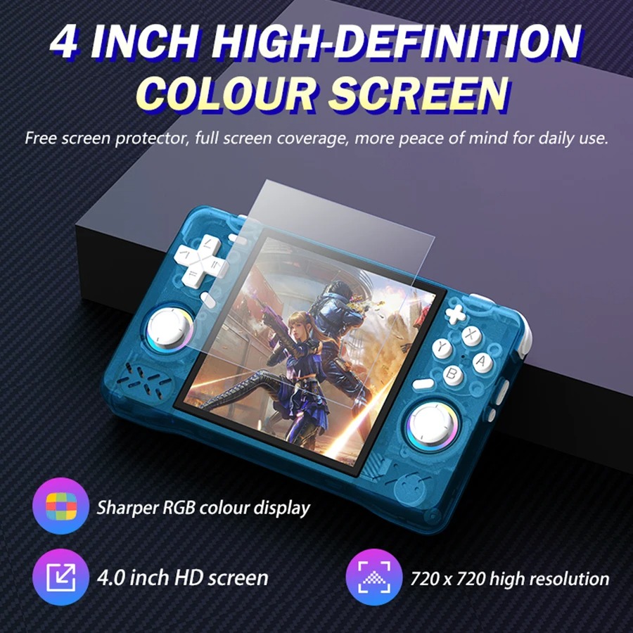 Gaming Console Youtube - XF40H Retro-Handheld-Videospielkonsole, Linux-System, 4-Zoll-IPS-Bildschirm, tragbarer Mini-Handheld-Videoplayer,