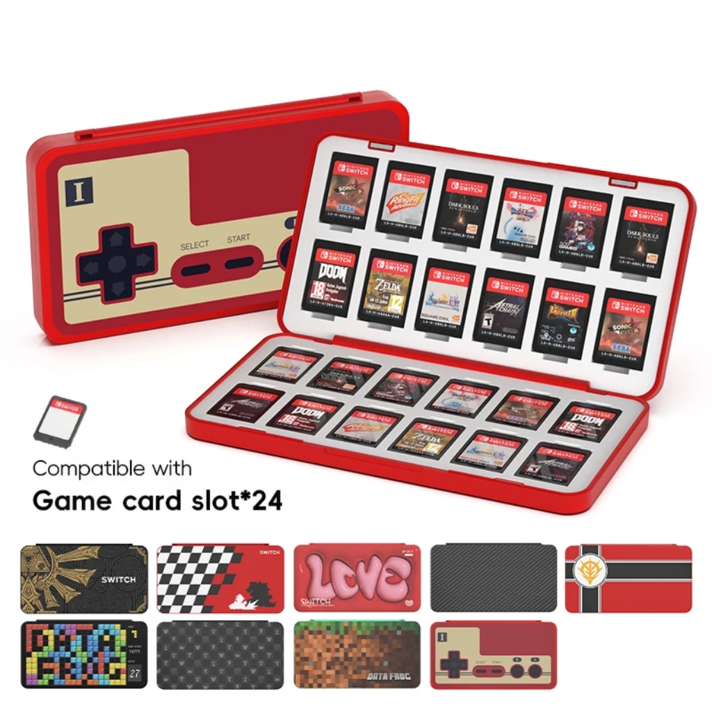 Nintendo Console Switch Lite - 24-in-1-Spielkartenetui für Switch/Switch OLED-Patrone, Aufbewahrungsbox, Chip-Halter-Abdeckung