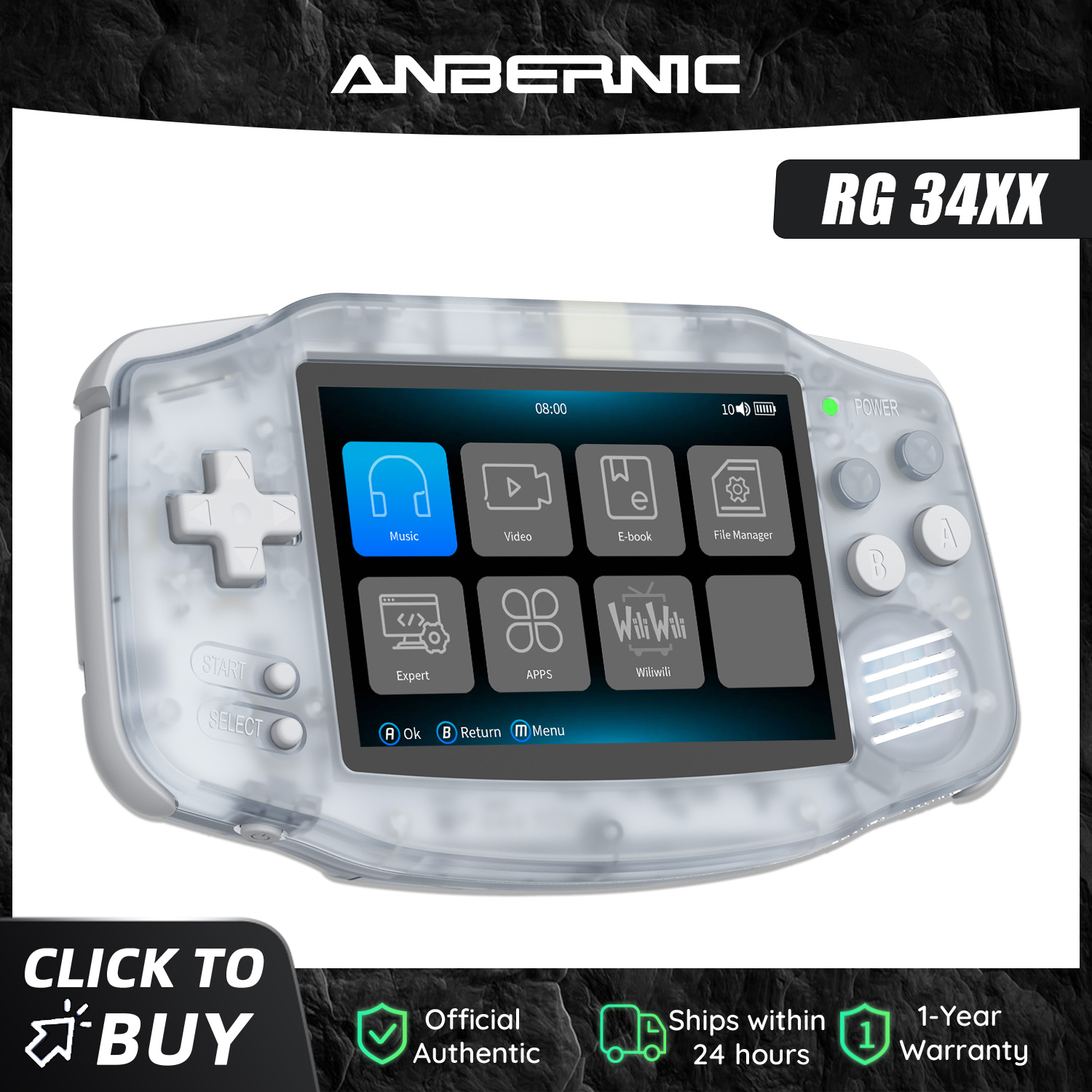 Gaming Console Years - Anbernic NEUE RG34XX Retro-Spielkonsole Mit 64G