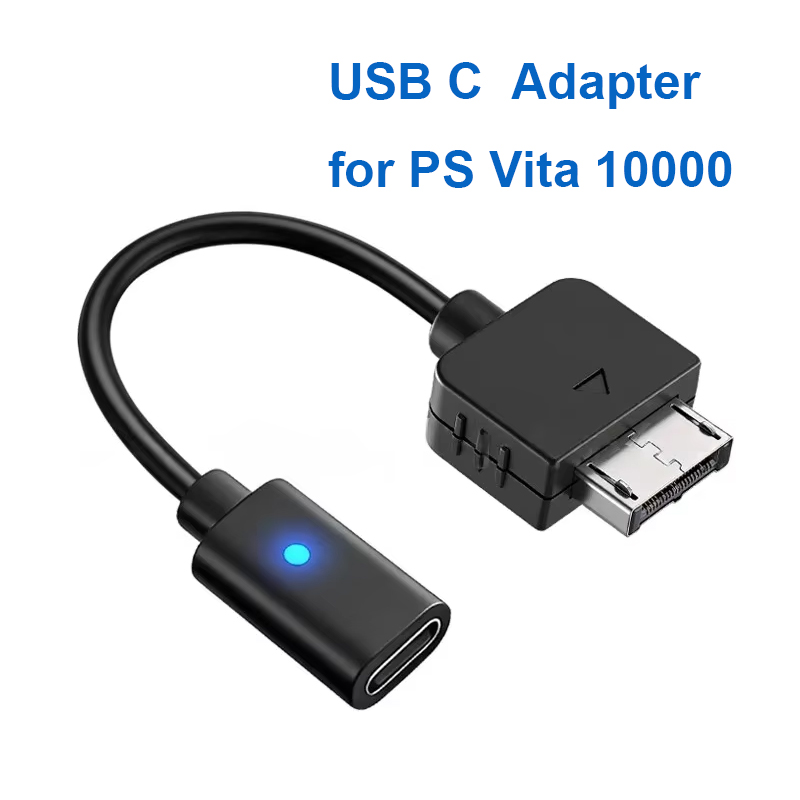 Gaming Console Usb - 10 cm schwarzer USB-C-Ladeadapter mit LED-Anzeigeleuchte