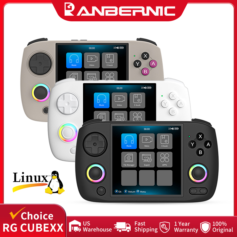 Gaming Console In Chinese - ANBERNIC RG CubeXX Handheld-Spielekonsole, 3,95-Zoll-IPS-Bildschirm, 64-Bit-Linux-System,