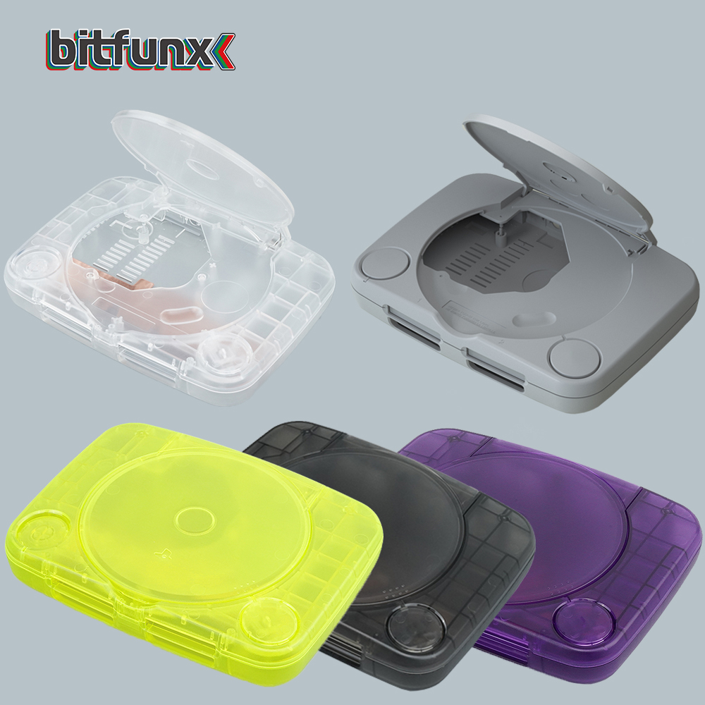 Gaming Console All In One - Bitfunx Ersatzschale, transparente Spielekonsolen-Gehäuseabdeckung für PlayStation