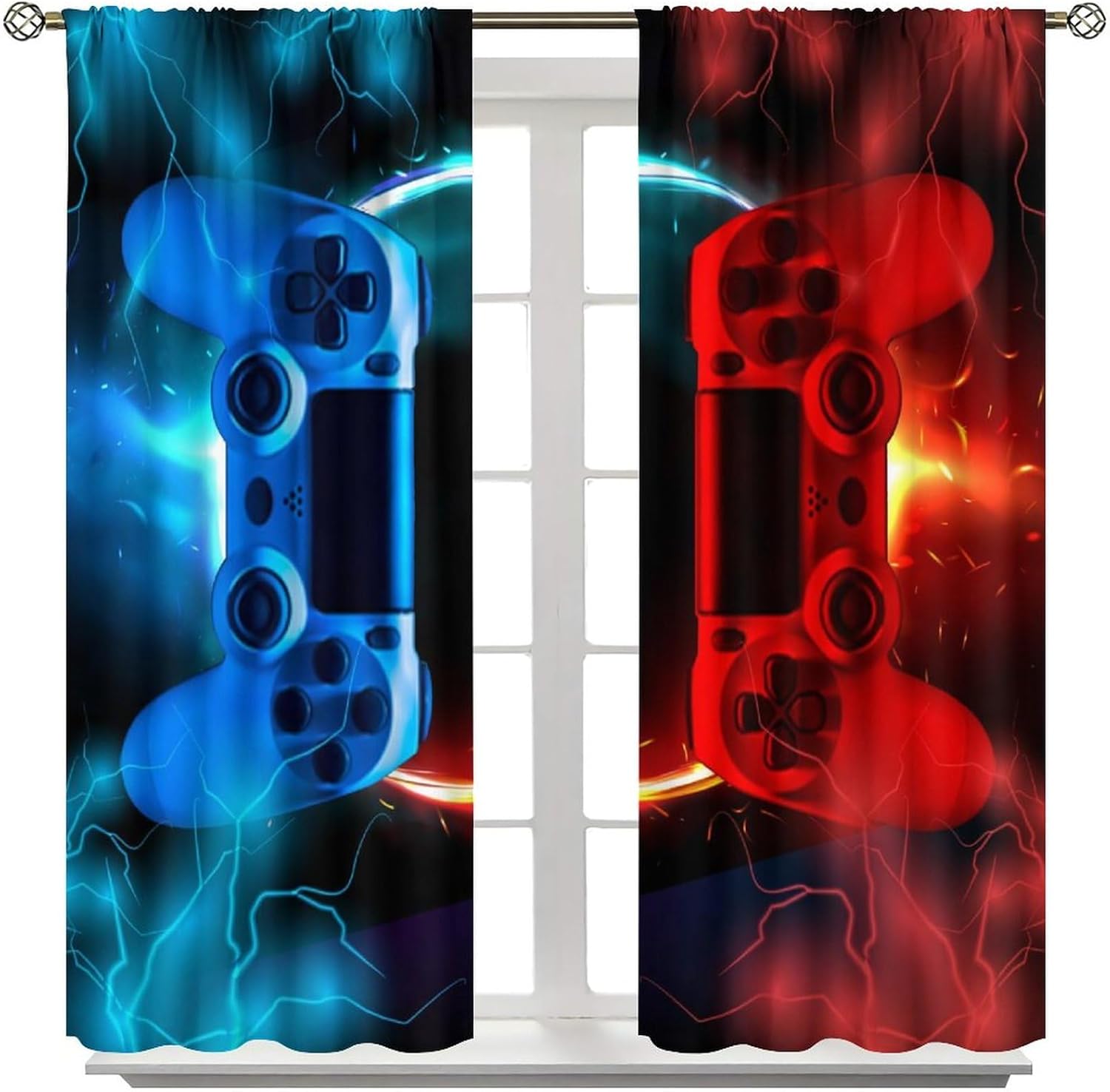 Gaming-Vorhang Blau Rot Arcade – Gaming Console Cafe Bewertung und Preis